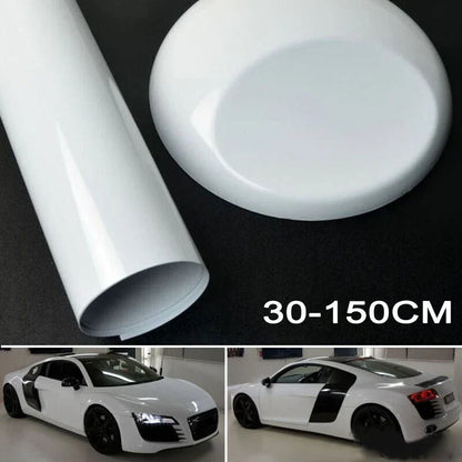 30150CM Car sticker Gloss White Film Decal Air Bubble Waterproof