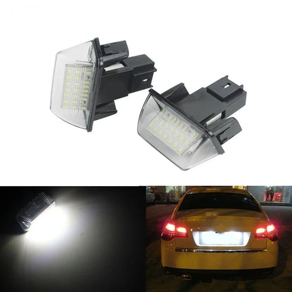 LED License Plate Lamps for Peugeot 206 207 306 307 Citroen C3 C4 C5 (2000-2010)