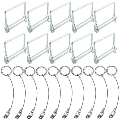 10x Square Trailer Pin & Anti-Lost Rope Safety Coupler Locking Pin Kit