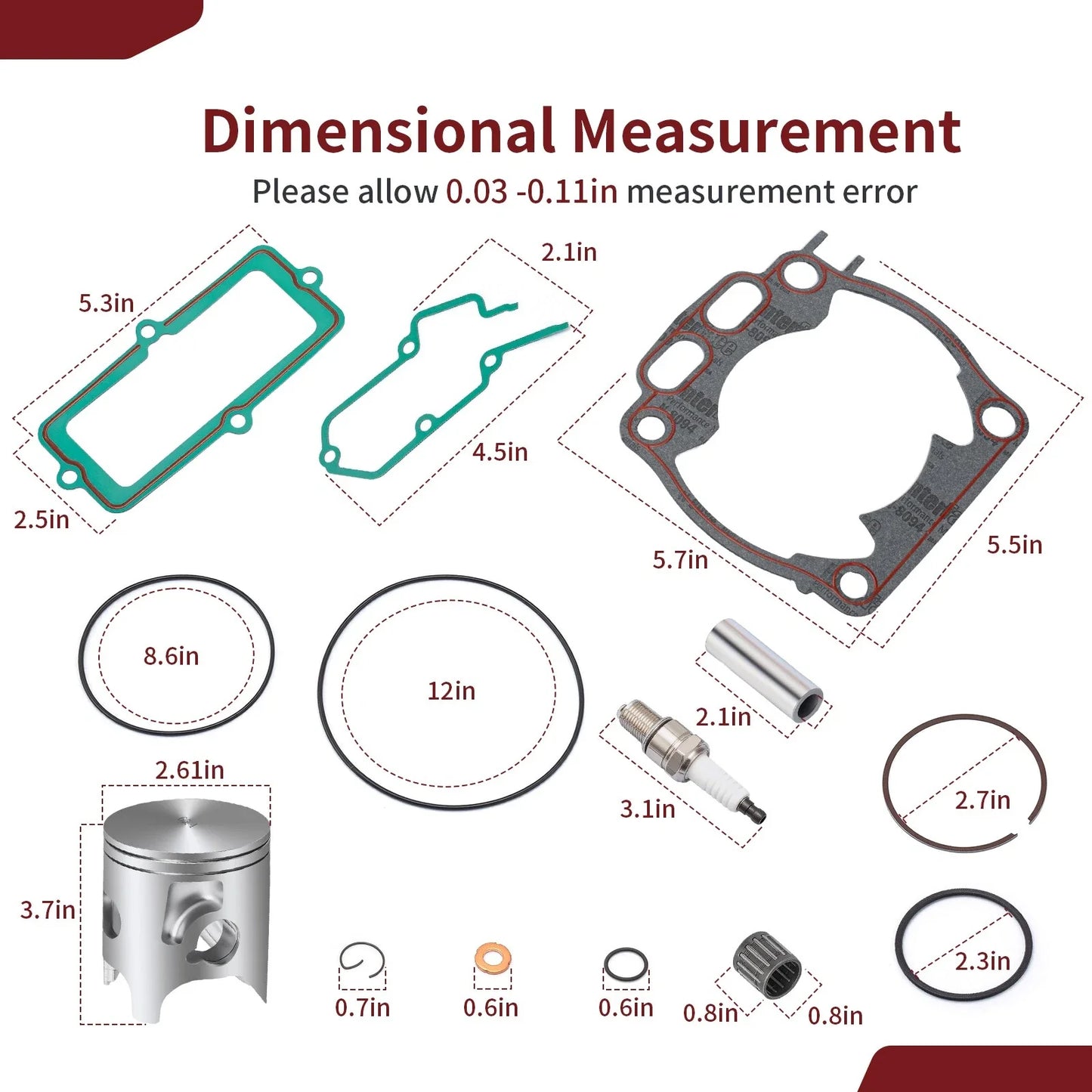 STD 66.4mm Piston & Rings Gasket Kit for Yamaha YZ250X (2016-2024)