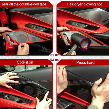 Real Carbon Side Door Speaker Covers for 20-23 Chevrolet C8 (2020-2023)