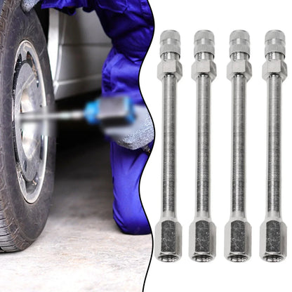 4pcs Tyre Wheel Valve Extension Extender Cap Metal Stem for Auto Car Truck