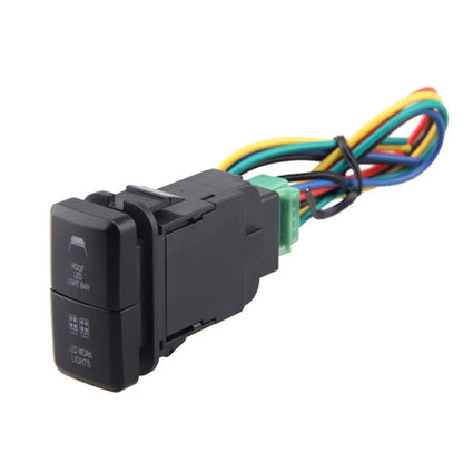On-Off Push Switch Blue Green LED for Toyota Prado Hilux Landcruiser