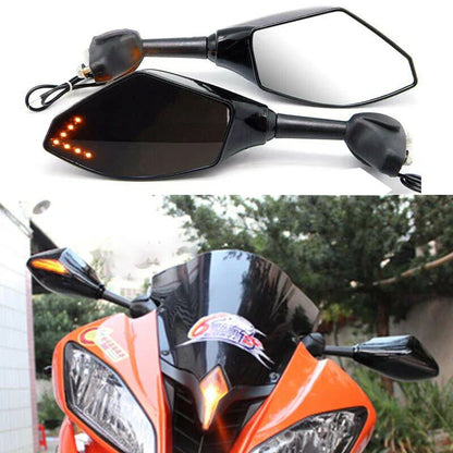LED Turn Signal Rear View Mirrors for Yamaha YZF R6 R3 R1 (2006-2023)