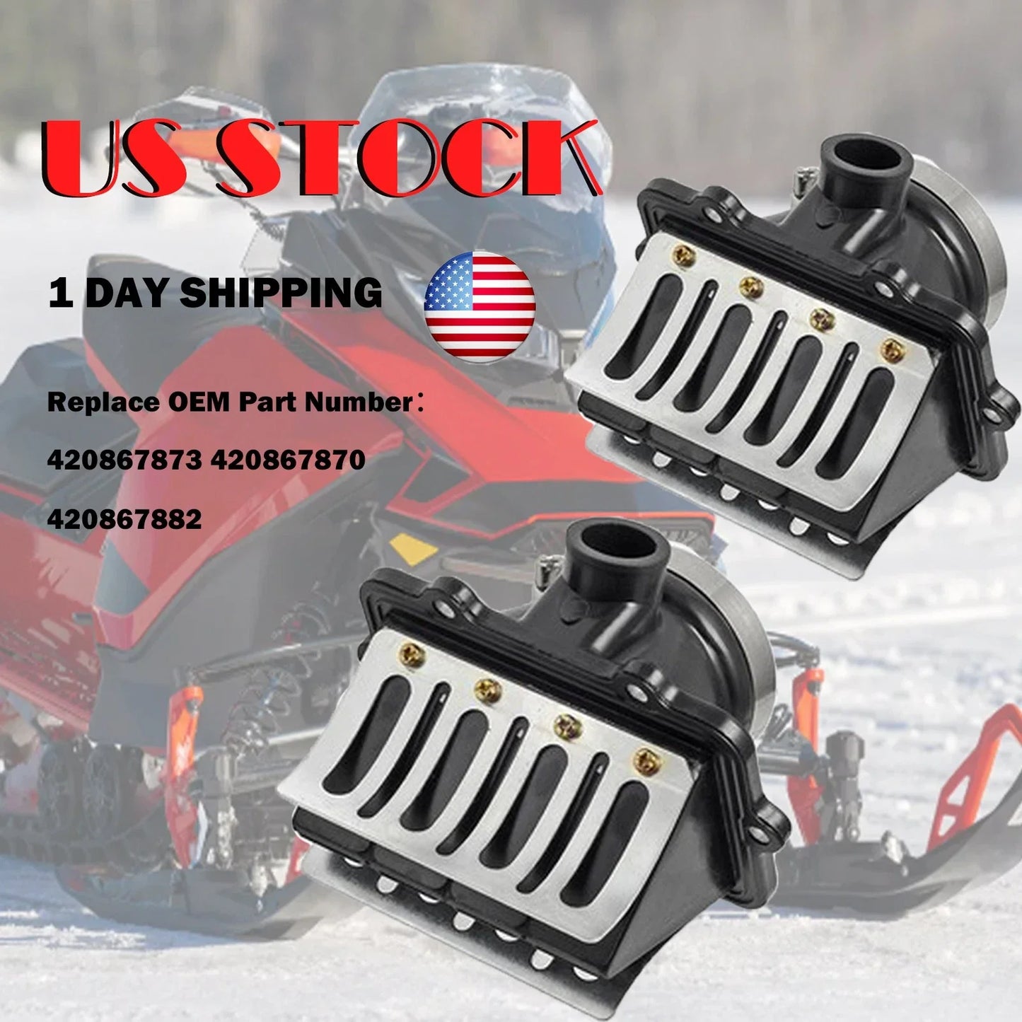 2 x Carb Flange Intake Socket Reed Valve for Ski-Doo Legend GT (2007–2012)