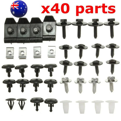 40 Pcs Car Bumper Door Trim Engine Retainer Clips