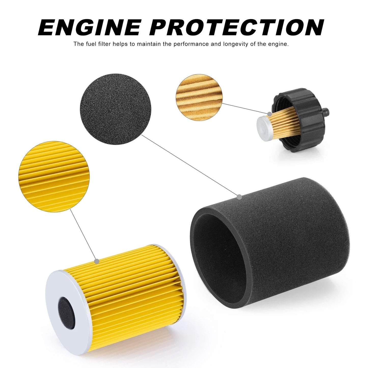 Air Filter Spark Plug Kit for Yamaha Golf Cart G2 G5 G8 G9 G11 (1985–1995)