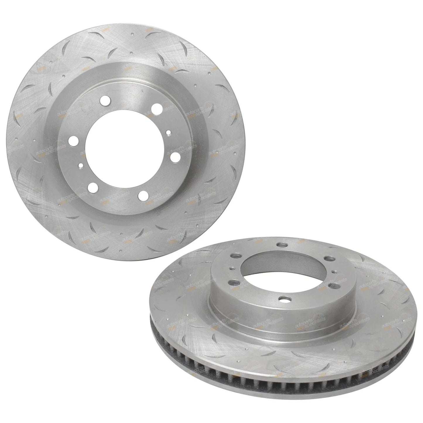2 x Front Slotted + Dimpled Disc Rotors for Prado GRJ150/KDJ150 (2009–2019)