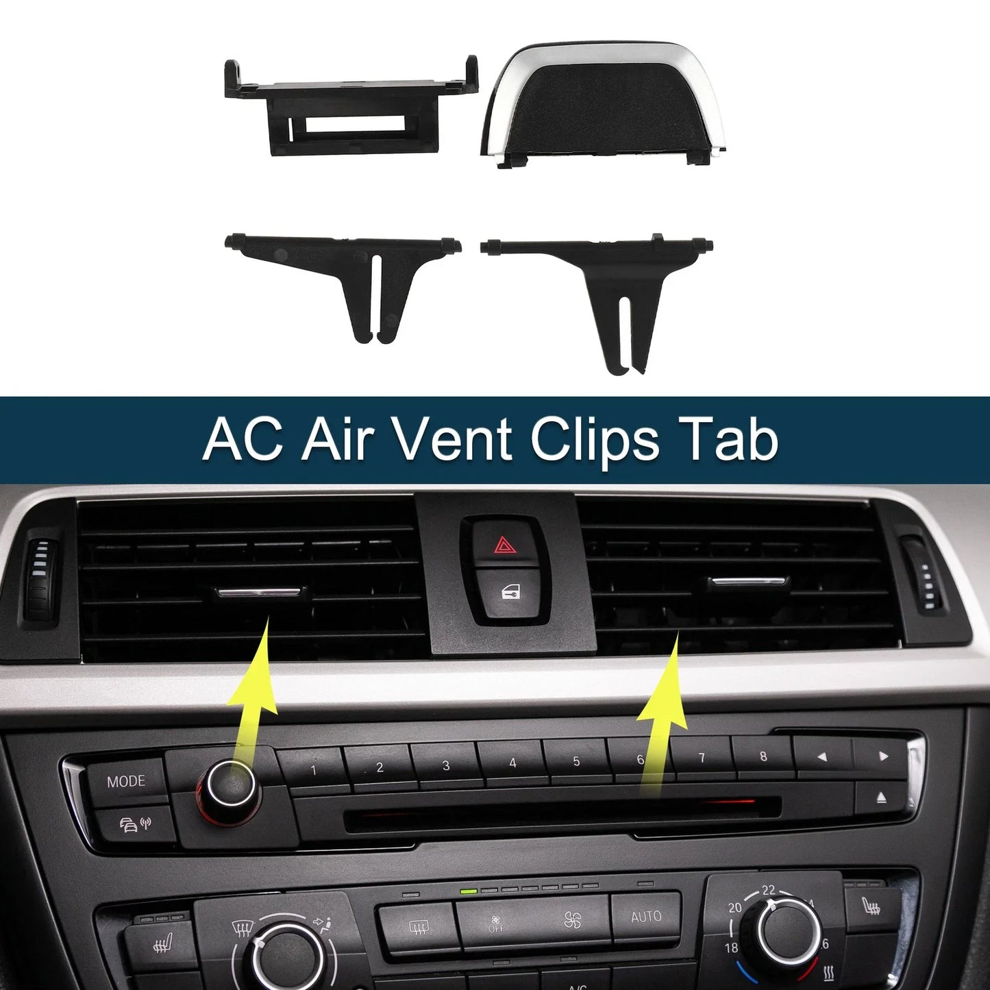 AC Air Vent Clips Tab for BMW Left Right Front Center 1 Set