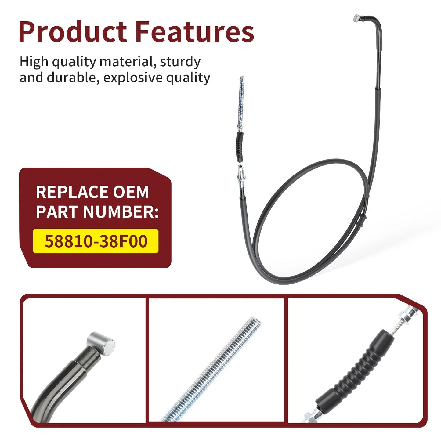 Rear Park Hand Brake Cable for Suzuki Eiger 400 2x4/4x4 (2003–2007)
