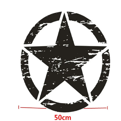 Black Round Star Decal Sticker for Jeep Wrangler