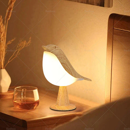 LED Touch Table Lamp - Modern Magpie Bird Night Light for Bedroom