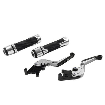 Silver Extendable Brake Clutch Lever Grip Set for Yamaha YZF R3 MT-03 (2015-2023)