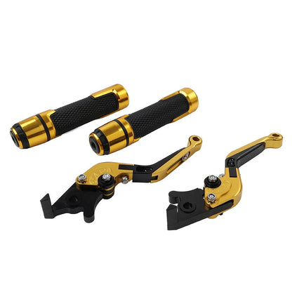 Gold Extendable Brake Clutch Levers & Handlebar Grips for Honda CBR1000RR (2004-2023)
