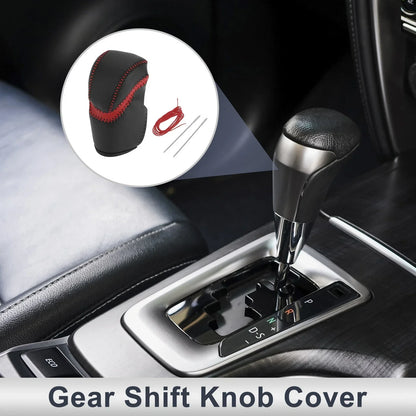 Gear Shift Knob Cover for Honda Accord 2013-2017 Red Black Faux Leather