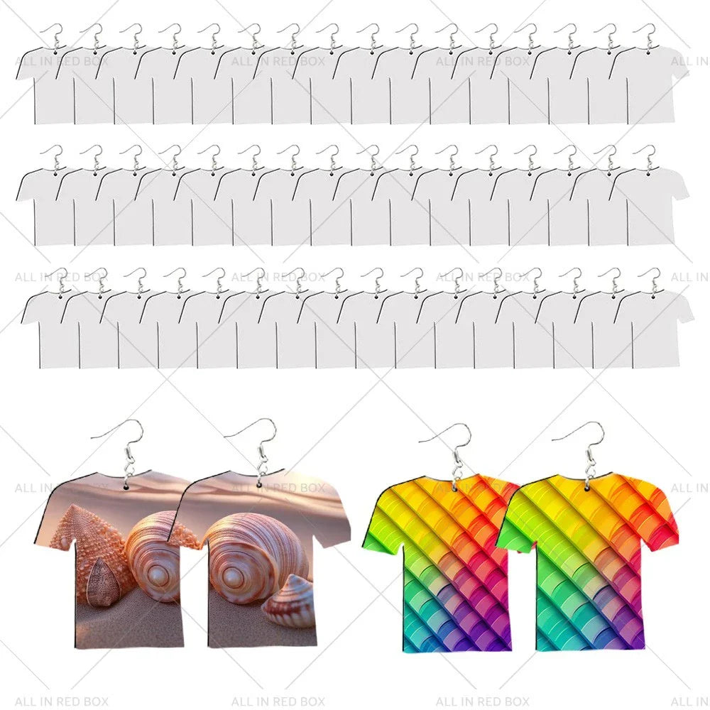 48PCS Double-Sided MDF Football Shirt Earring Blanks for DIY Jewelry