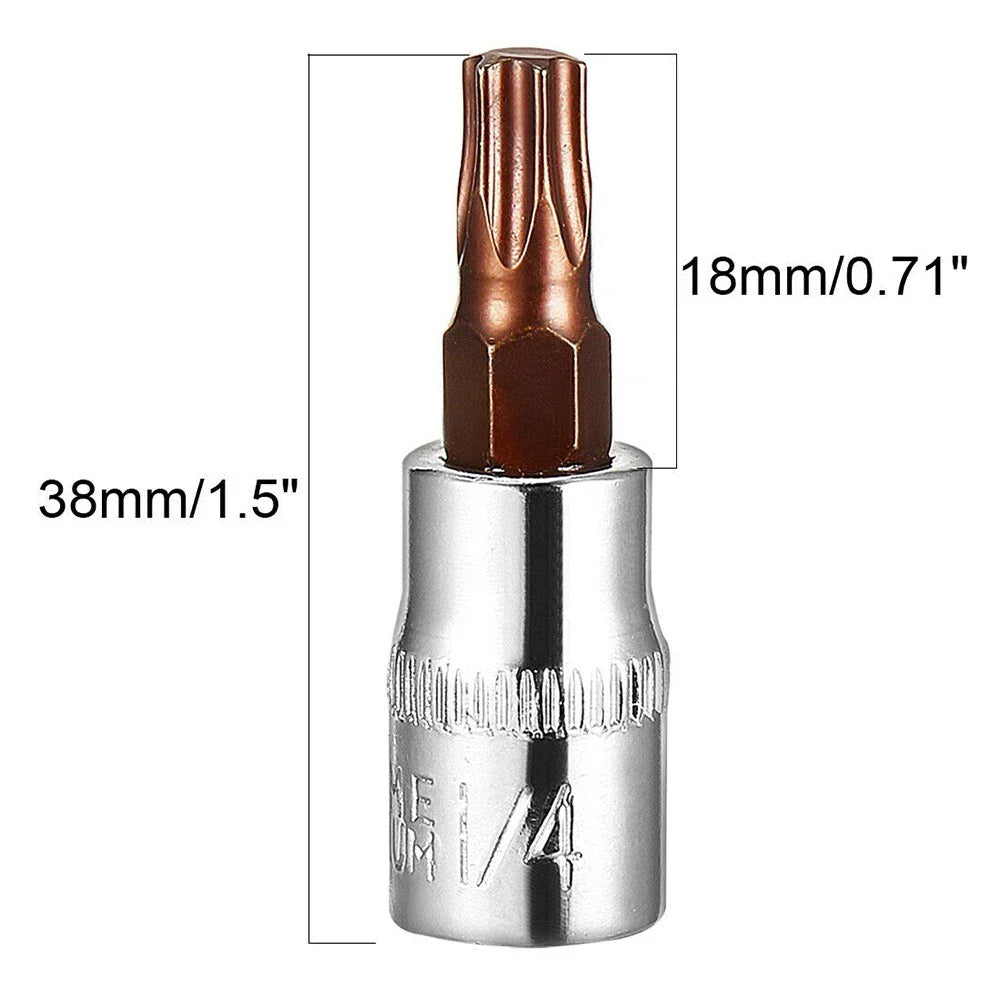 2 x 1/4 Inch Drive Steel T30 Torx Bit Sockets Alloy Steel Bit Sockets