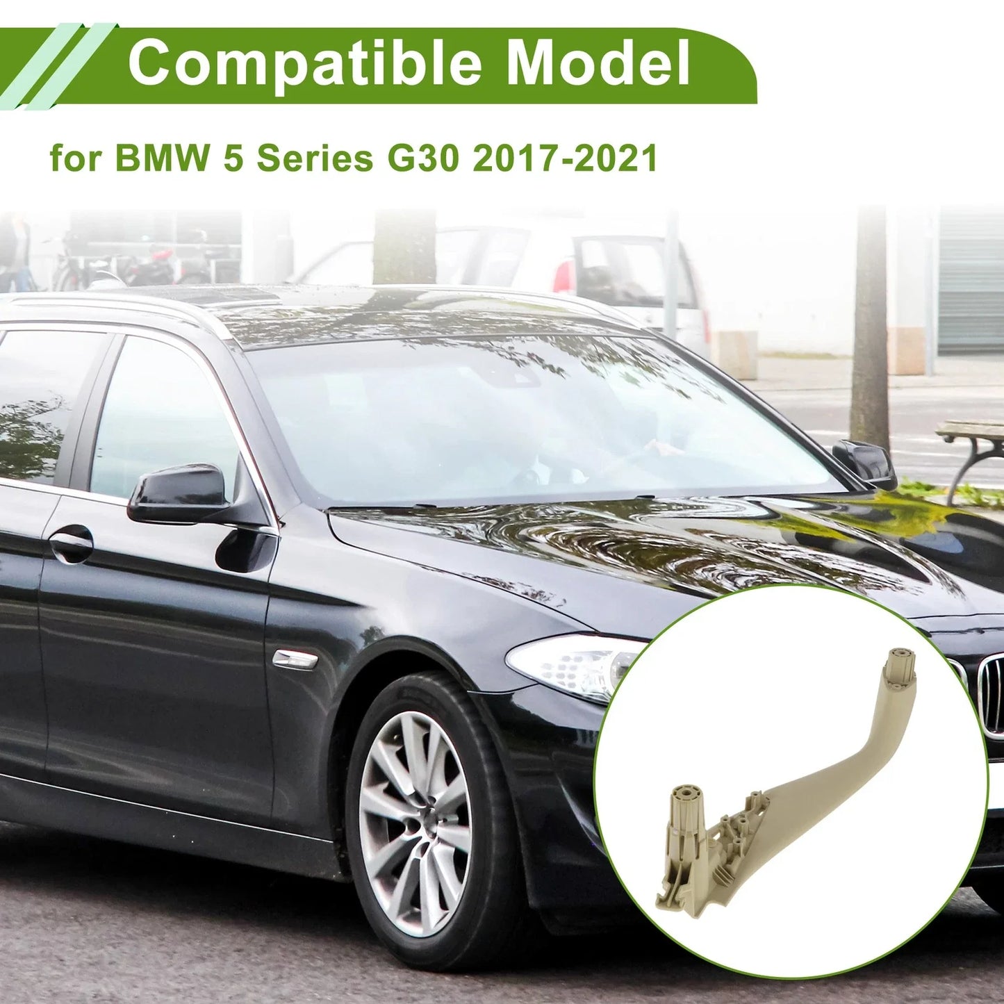 Door Panel Handle Pull Trim Cover for BMW 5 Series G30 Beige (2017-2021)