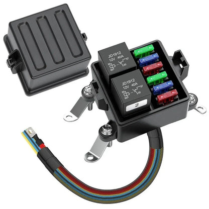 Fuse Box 6-Circuit 2 Relays Electrical for Truck RV Marine