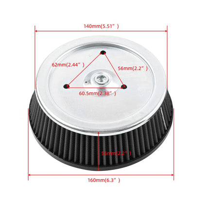Air Cleaner Filter for Harley Touring, Softail, XL1200, Dyna (1999-2015)