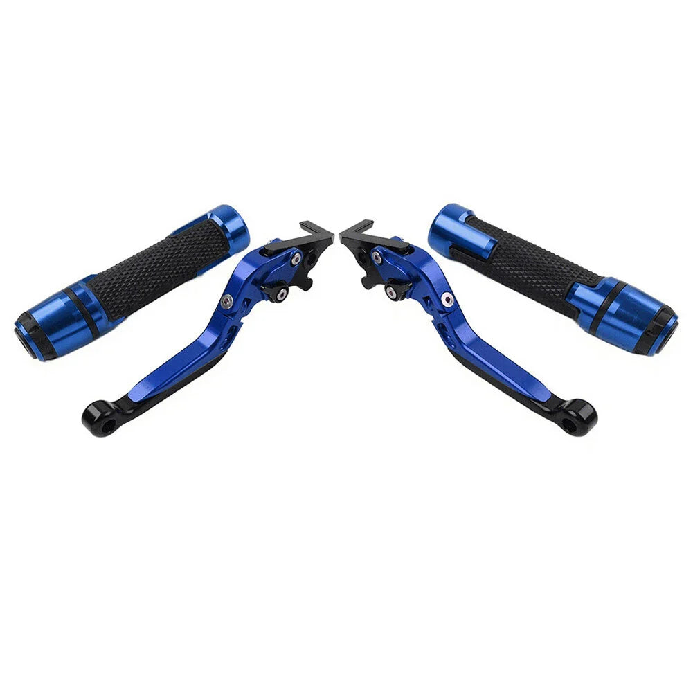 Blue Extendable Brake Clutch Lever Grip Set for Yamaha YZF R1 R6