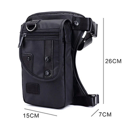 Waterproof Black Motorcycle Leg Bag Thigh Hip Pack Pouch for All Bikes