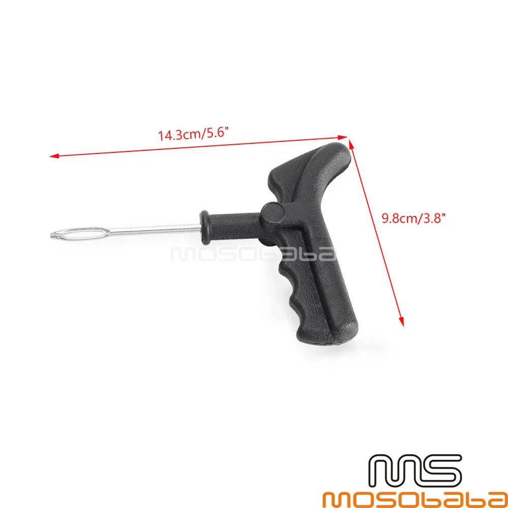 Tubeless Tire Puncture Repair Rubber Strips & Rasper Needle Tool for SUV ATV