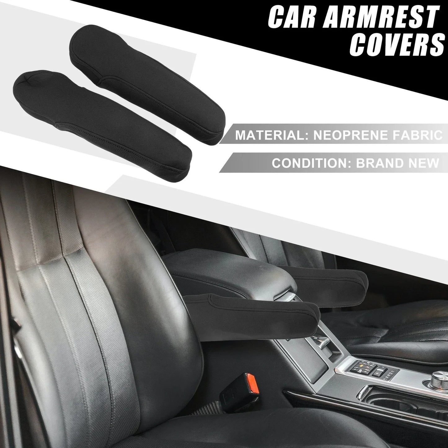 Car Armrest Covers for Honda Odyssey (2012-2017) - 1 Pair, Black