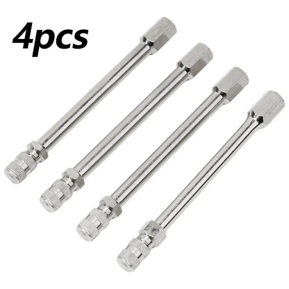 4x 100mm Metal Tire Wheel Valve Extension Cap Stem for Car Truck Van