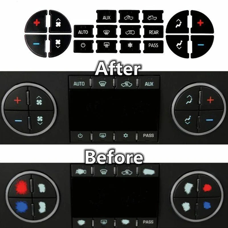 AC for DASH Button Decal Stickers for Buick Enclave (2008–2023)