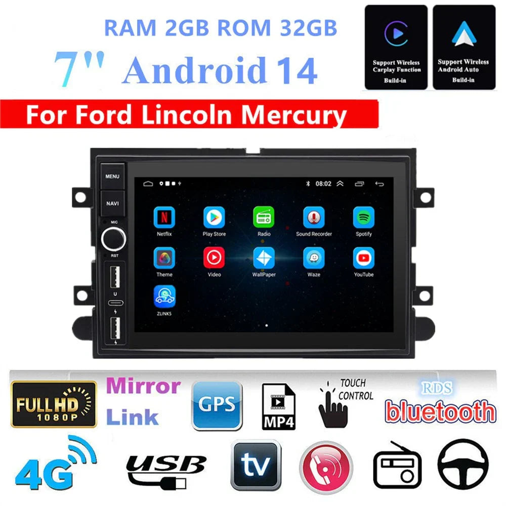 7'' Carplay Stereo Radio GPS Head Unit for Ford Mustang (2005-2009)