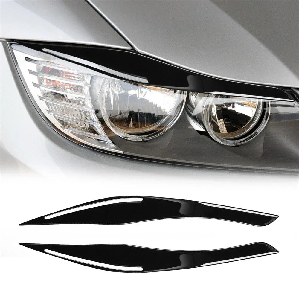 Gloss Black Headlight Eyelid Trim for BMW 3 Series E90 E91 (2009-2012)