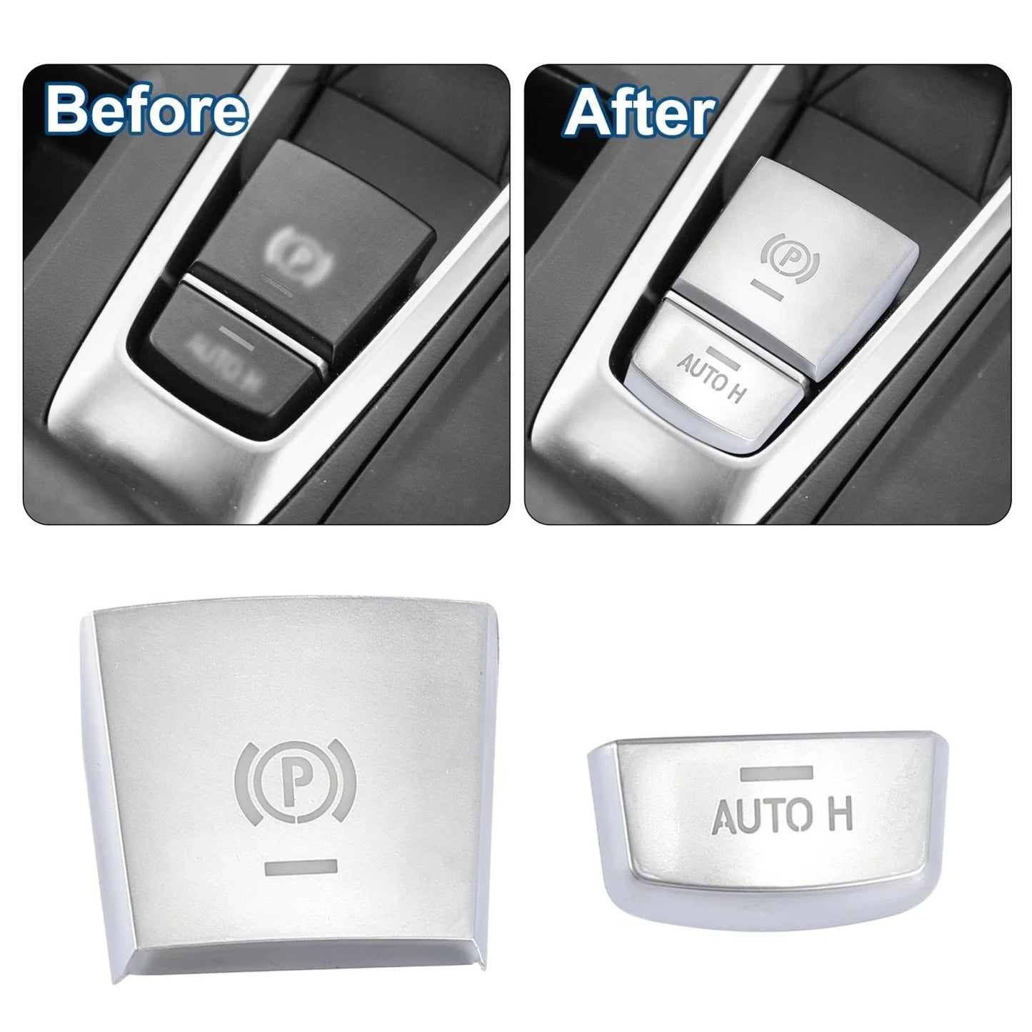 Set Parking Brake Switch P Button Covers for BMW X4 X5 X6 X7 (2011-2017)
