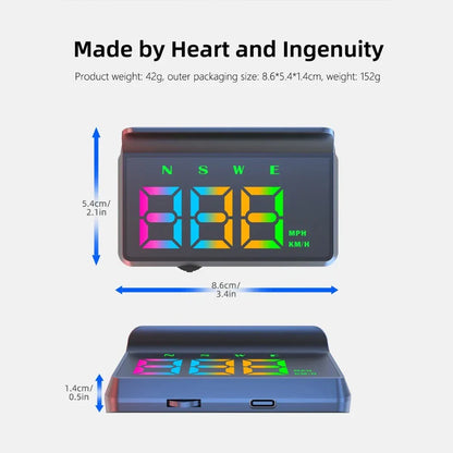 GPS Heads Up Display HUD Digital Speedometer with Alarm Feature for Cars