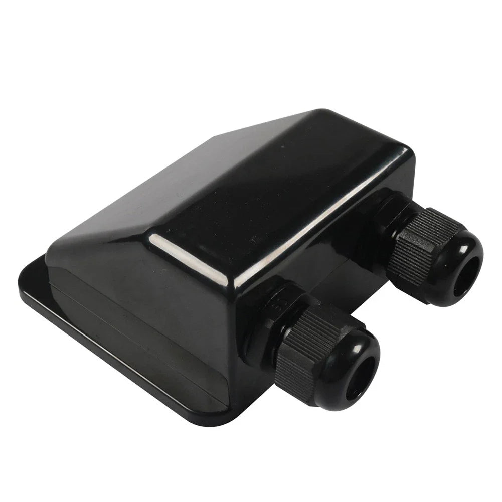 Black Double Wire Cable Entry Gland Box for Solar Panel RV Caravan