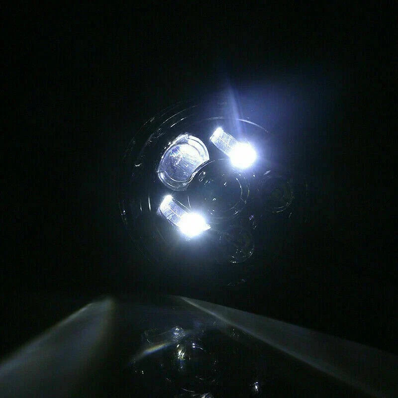 6'' Gloss Black LED Headlight for Harley Sportster Softail Chopper