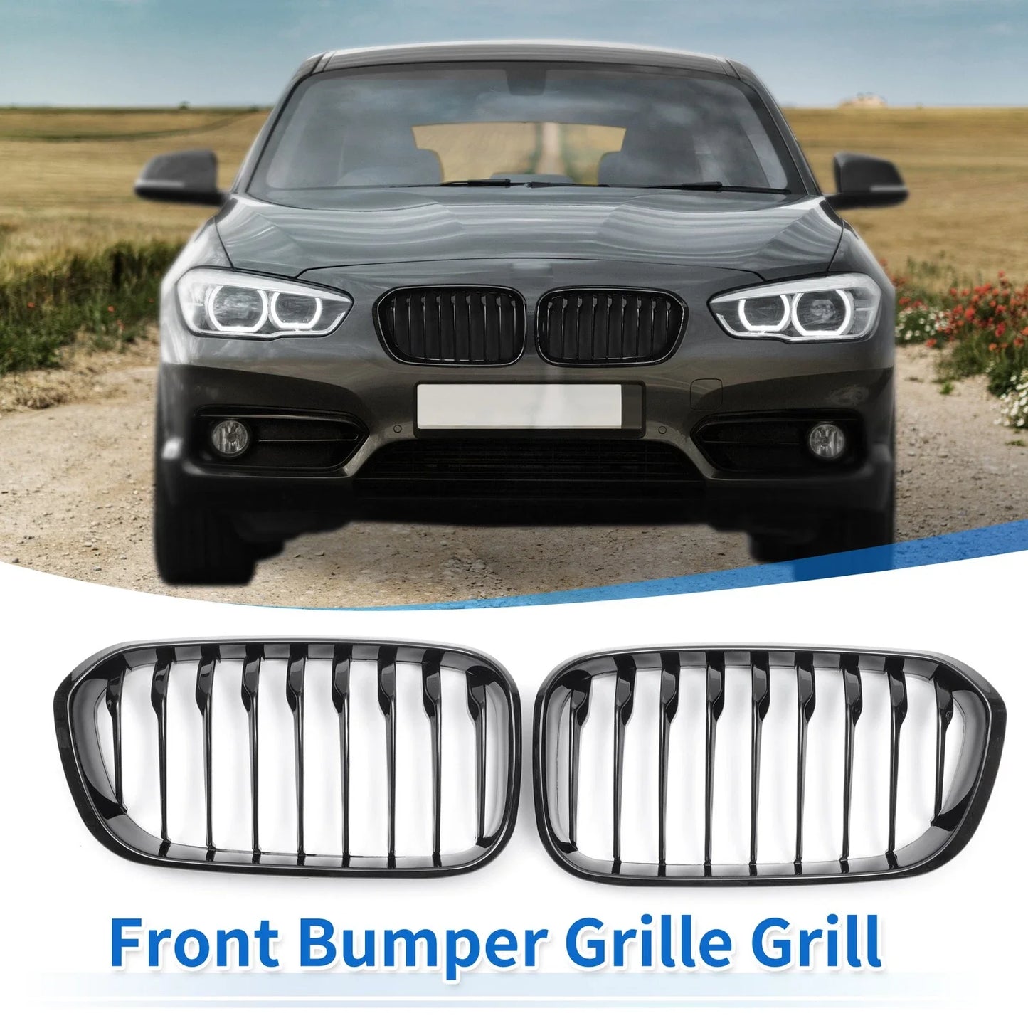 Front Bumper Grille for BMW 1 Series F20 Signal Slat (2015-2018)