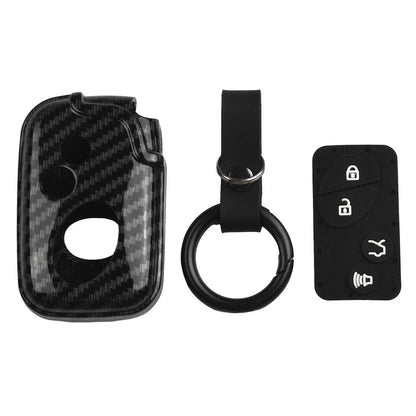 Key Cover 1 x ABS & Rubber Carbon Fiber Look for Car
