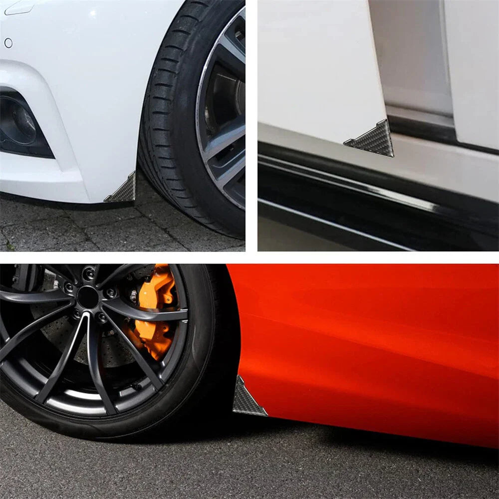 4 Pcs Universal Car Door Corner Anti-Collision Trim Carbon Fiber