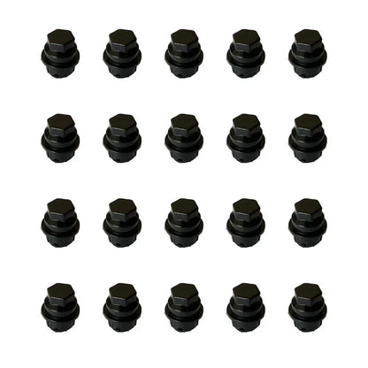 20 x Black Lug Nut Covers M24-2.0 Hex 19mm for Chevy Buick Pontiac Saturn