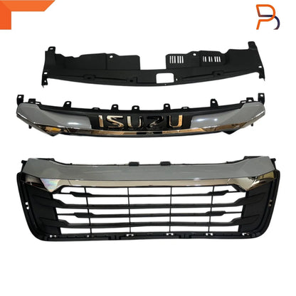 Light Grey Chrome Front Grille Upgrade for Isuzu D-Max Ute (2020-2023)