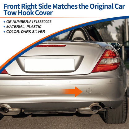 Rear Side Bumper Tow Hook Cover for Mercedes-Benz (2008-2012) Dark Silver