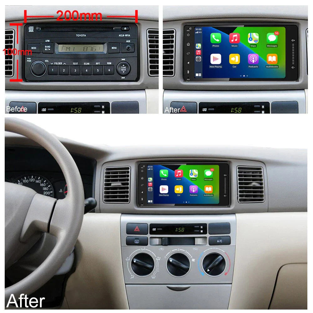 7" Wireless CarPlay Android Auto Head Unit Radio for Toyota Camry (2002-2006)