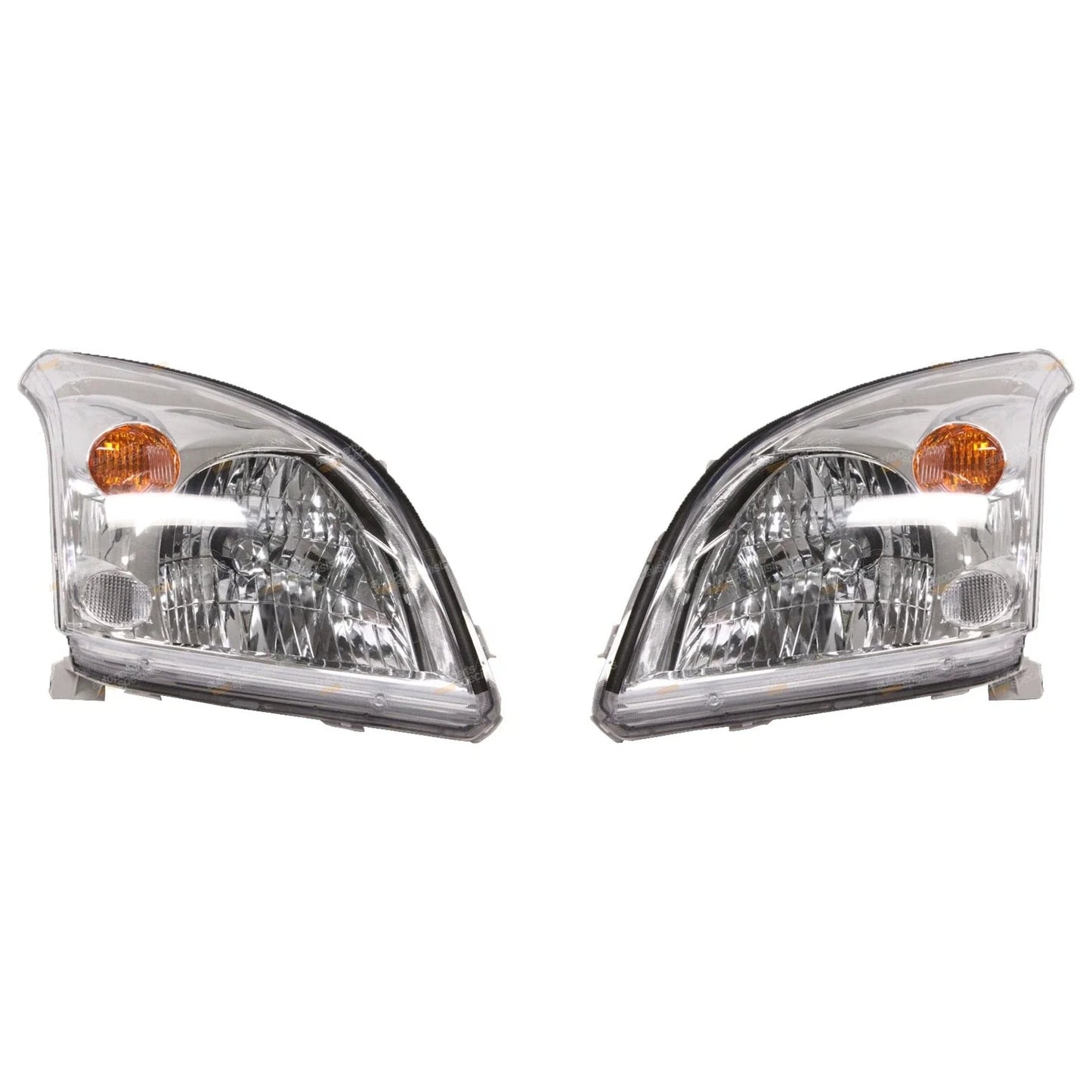 2 x Chrome Headlights for Toyota Prado GRJ120 KDJ120 KZJ120 (2003–2009)