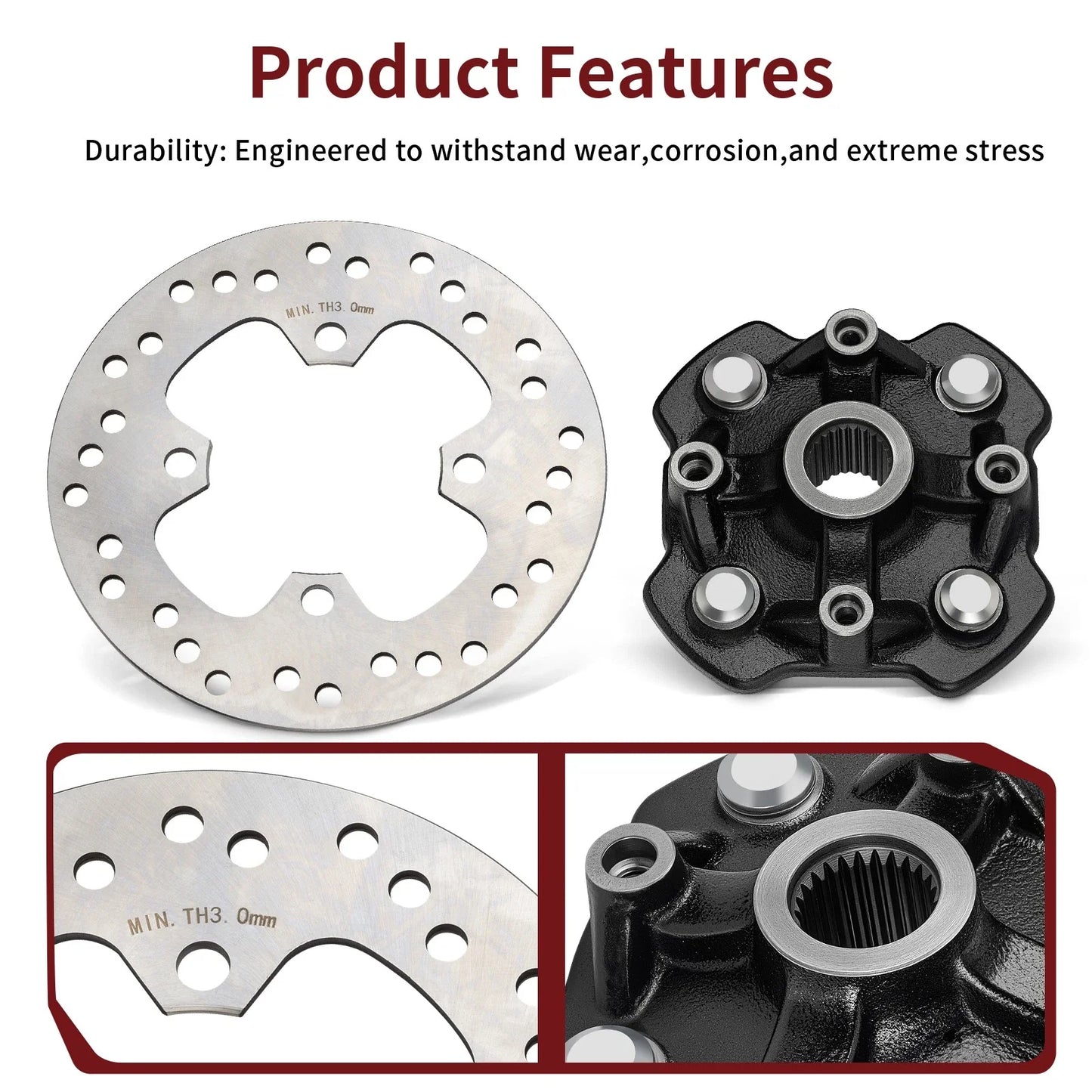 Front Left Or Right Wheel Hub for Honda Rancher 420 W/ Brake Disc (2010–2023)