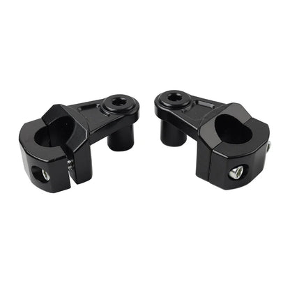 7/8" to 1-1/8" Black Motorcycle Handlebar Mount Clamps for Fat Bars