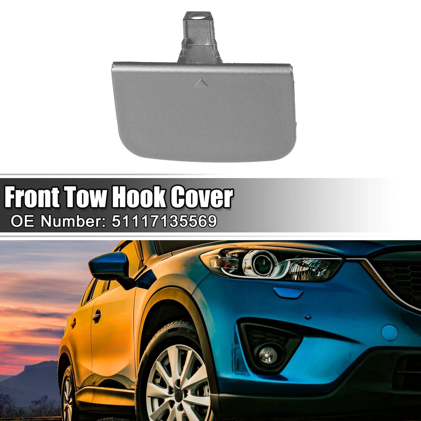 Front Bumper Tow Hook Cover for BMW 7 Series 750Li 760i Gray