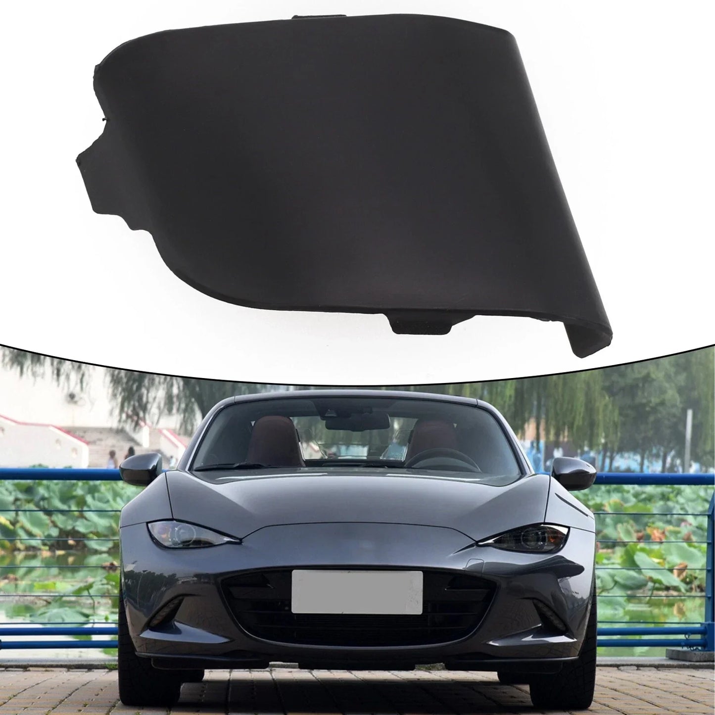 Hook Eye Cover Unpainted/Black Front Bumper for Miata (2016–2021)