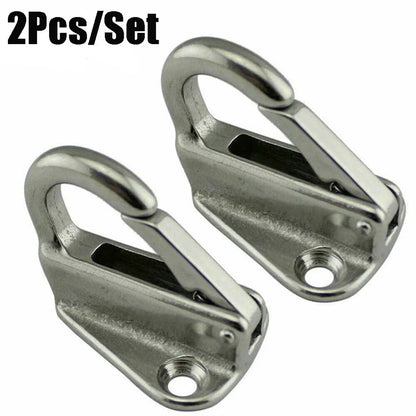 2 x 316 Stainless Steel Spring Snap Fending Hook Fender Hardware for Marine
