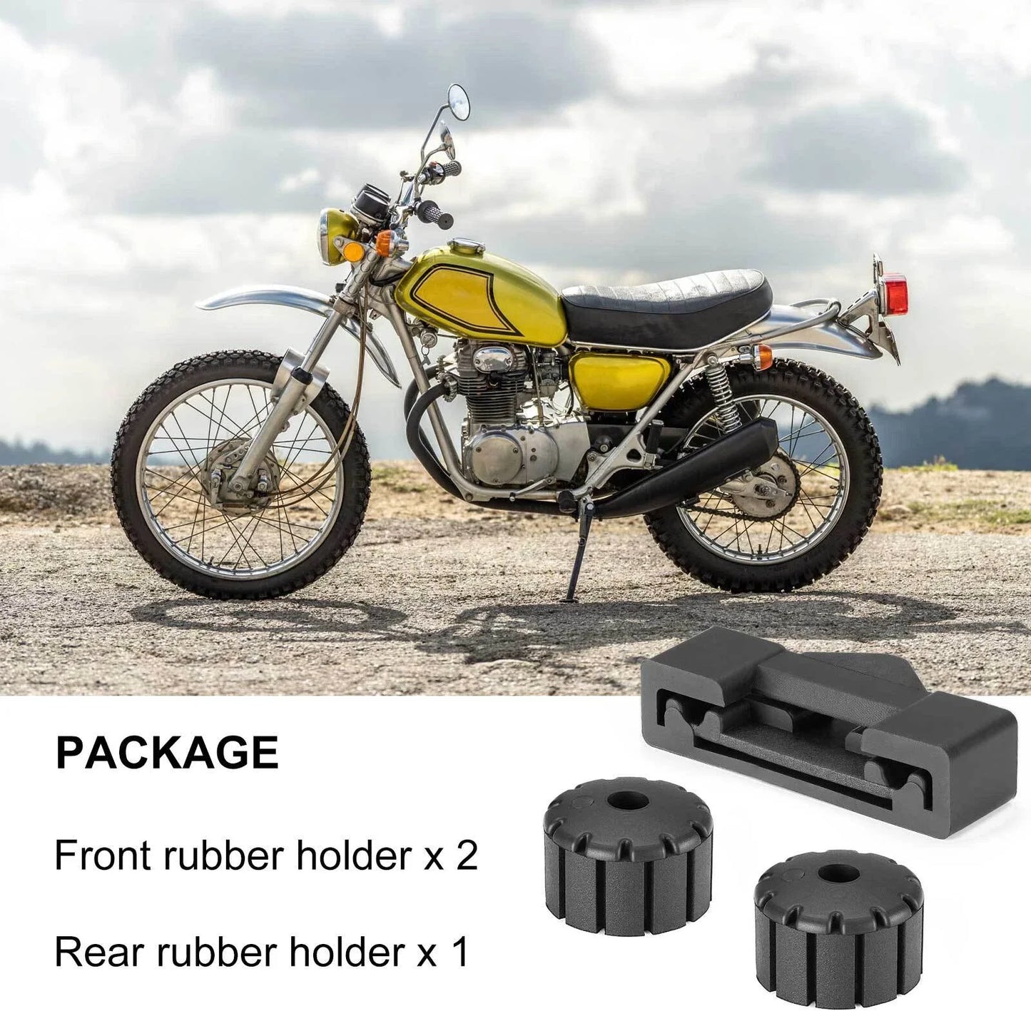 2 x Front & Rear Fuel Tank Rubber Holder Kit for Honda CB (1969–1974)